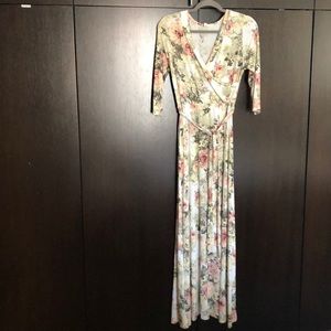 Maternity pink blush maxi